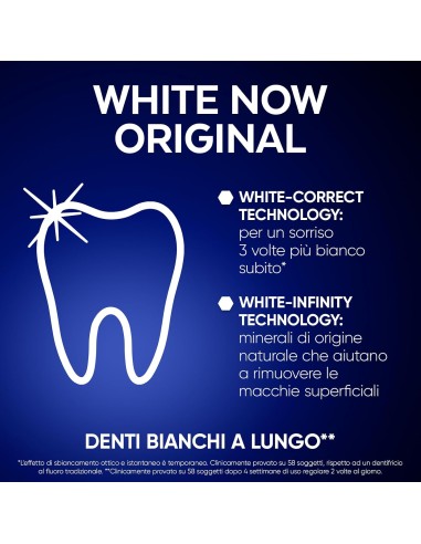 Mentadent Dentifricio White Now 75ml - Original - Sbiancante
